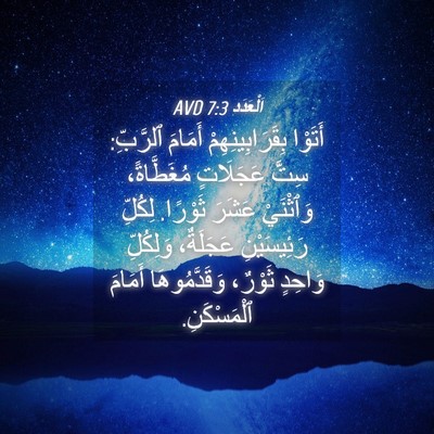 Picture 04 - اَلْعَدَد 7:3 AVD - أَتَوْا بِقَرَابِينِهِمْ - Bible Verse Picture