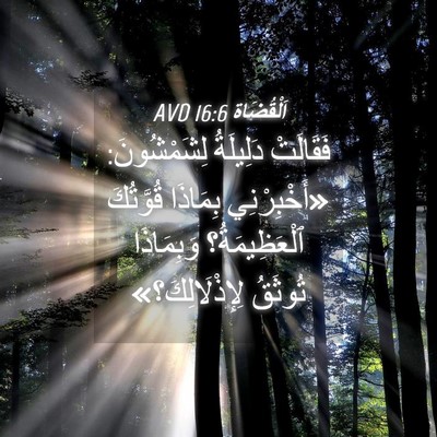 Picture 04 - اَلْقُضَاة 16:6 AVD - فَقَالَتْ دَلِيلَةُ - Bible Verse Picture