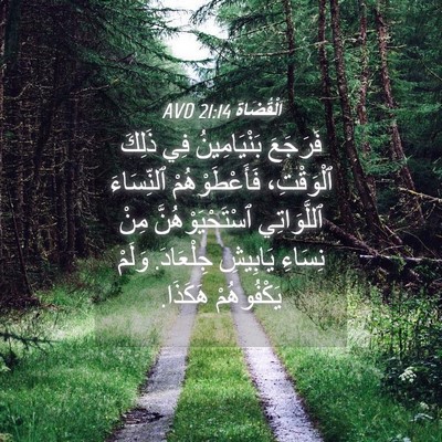 Picture 04 - اَلْقُضَاة 21:14 AVD - فَرَجَعَ بَنْيَامِينُ فِي - Bible Verse Picture