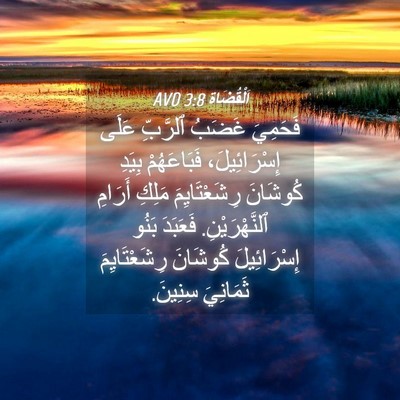 Picture 04 - اَلْقُضَاة 3:8 AVD - فَحَمِيَ غَضَبُ ٱلرَّبِّ - Bible Verse Picture