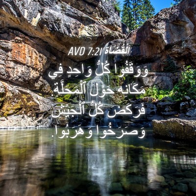 Picture 04 - اَلْقُضَاة 7:21 AVD - وَوَقَفُوا كُلُّ وَاحِدٍ - Bible Verse Picture