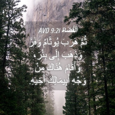 Picture 04 - اَلْقُضَاة 9:21 AVD - ثُمَّ هَرَبَ يُوثَامُ - Bible Verse Picture