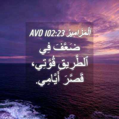 Picture 04 - اَلْمَزَامِيرُ 102:23 AVD - ضَعَّفَ فِي ٱلطَّرِيقِ - Bible Verse Picture