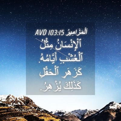 Picture 04 - اَلْمَزَامِيرُ 103:15 AVD - ٱلْإِنْسَانُ مِثْلُ - Bible Verse Picture