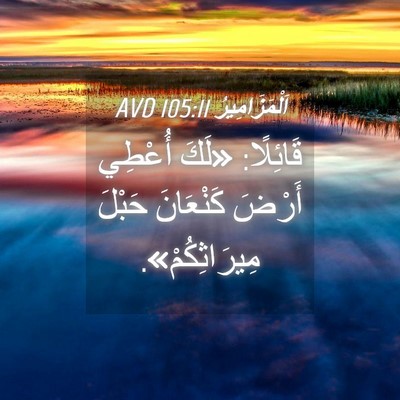 Picture 04 - اَلْمَزَامِيرُ 105:11 AVD - قَائِلًا: «لَكَ أُعْطِي - Bible Verse Picture