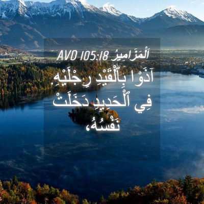 Picture 04 - اَلْمَزَامِيرُ 105:18 AVD - آذَوْا بِٱلْقَيْدِ - Bible Verse Picture