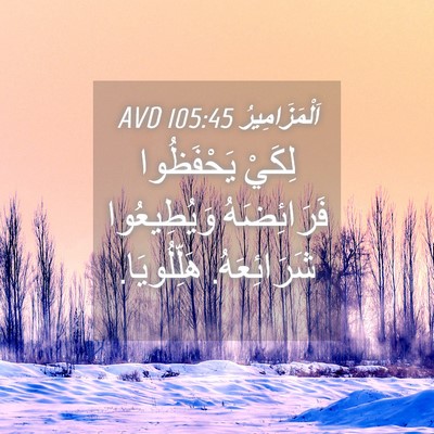 Picture 04 - اَلْمَزَامِيرُ 105:45 AVD - لِكَيْ يَحْفَظُوا - Bible Verse Picture