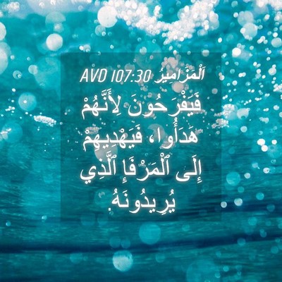 Picture 04 - اَلْمَزَامِيرُ 107:30 AVD - فَيَفْرَحُونَ لِأَنَّهُمْ - Bible Verse Picture