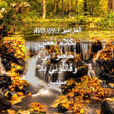 Picture 04 - اَلْمَزَامِيرُ 109:3 AVD - بِكَلَامِ بُغْضٍ - Bible Verse Picture