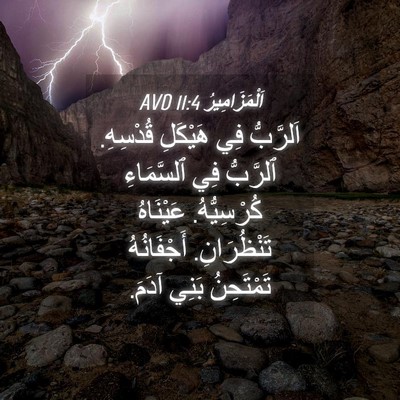 Picture 04 - اَلْمَزَامِيرُ 11:4 AVD - اَلرَّبُّ فِي هَيْكَلِ - Bible Verse Picture