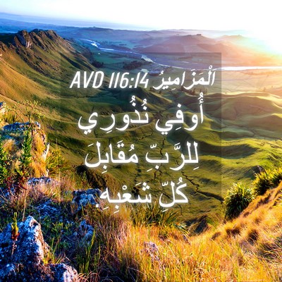 Picture 04 - اَلْمَزَامِيرُ 116:14 AVD - أُوفِي نُذُورِي لِلرَّبِّ - Bible Verse Picture