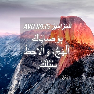 Picture 04 - اَلْمَزَامِيرُ 119:15 AVD - بِوَصَايَاكَ أَلْهَجُ، - Bible Verse Picture