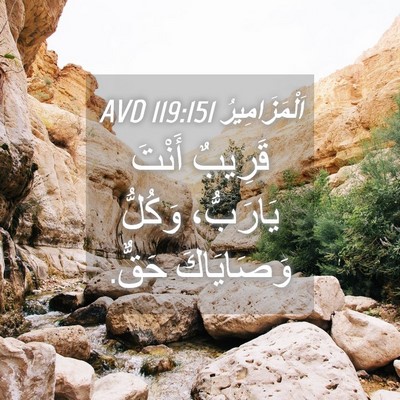 Picture 04 - اَلْمَزَامِيرُ 119:151 AVD - قَرِيبٌ أَنْتَ يَارَبُّ، - Bible Verse Picture