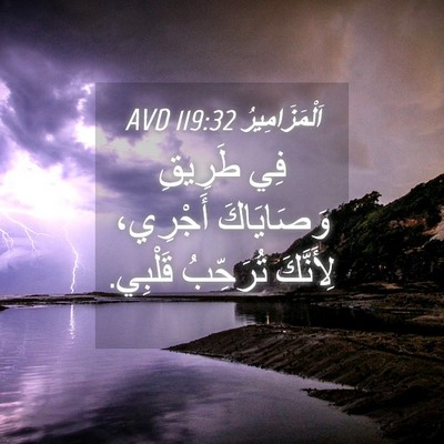 Picture 04 - اَلْمَزَامِيرُ 119:32 AVD - فِي طَرِيقِ وَصَايَاكَ - Bible Verse Picture