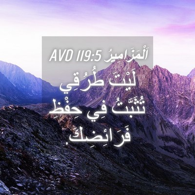 Picture 04 - اَلْمَزَامِيرُ 119:5 AVD - لَيْتَ طُرُقِي تُثَبَّتُ - Bible Verse Picture