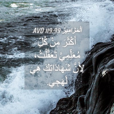 Picture 04 - اَلْمَزَامِيرُ 119:99 AVD - أَكْثَرَ مِنْ كُلِّ - Bible Verse Picture