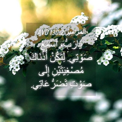 Picture 04 - اَلْمَزَامِيرُ 130:2 AVD - يَارَبُّ، ٱسْمَعْ صَوْتِي. - Bible Verse Picture