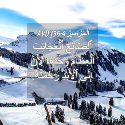 Picture 04 - اَلْمَزَامِيرُ 136:4 AVD - ٱلصَّانِعَ ٱلْعَجَائِبَ - Bible Verse Picture