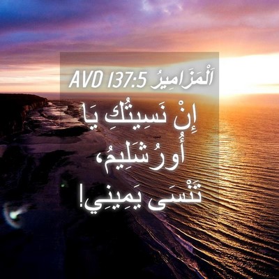 Picture 04 - اَلْمَزَامِيرُ 137:5 AVD - إِنْ نَسِيتُكِ يَا - Bible Verse Picture