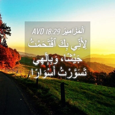 Picture 04 - اَلْمَزَامِيرُ 18:29 AVD - لِأَنِّي بِكَ ٱقْتَحَمْتُ - Bible Verse Picture