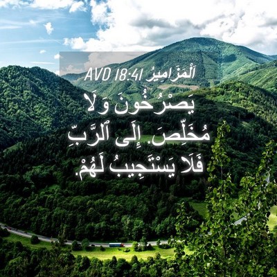 Picture 04 - اَلْمَزَامِيرُ 18:41 AVD - يَصْرُخُونَ وَلَا - Bible Verse Picture