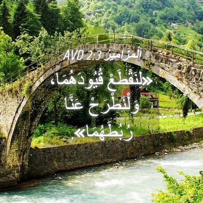 Picture 04 - اَلْمَزَامِيرُ 2:3 AVD - «لِنَقْطَعْ قُيُودَهُمَا، - Bible Verse Picture