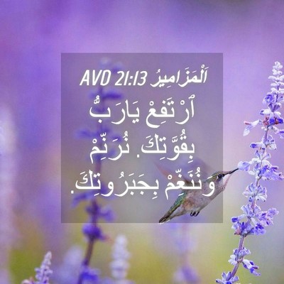 Picture 04 - اَلْمَزَامِيرُ 21:13 AVD - ٱرْتَفِعْ يَارَبُّ - Bible Verse Picture