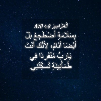 Picture 04 - اَلْمَزَامِيرُ 4:8 AVD - بِسَلَامَةٍ أَضْطَجِعُ - Bible Verse Picture