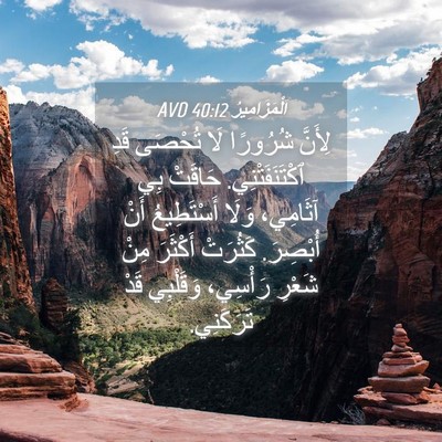 Picture 04 - اَلْمَزَامِيرُ 40:12 AVD - لِأَنَّ شُرُورًا لَا - Bible Verse Picture