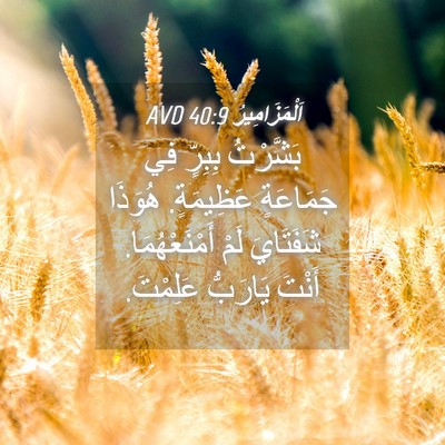 Picture 04 - اَلْمَزَامِيرُ 40:9 AVD - بَشَّرْتُ بِبِرٍّ فِي - Bible Verse Picture