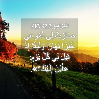 Picture 04 - اَلْمَزَامِيرُ 42:3 AVD - صَارَتْ لِي دُمُوعِي - Bible Verse Picture