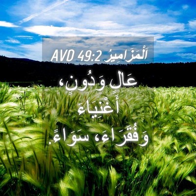 Picture 04 - اَلْمَزَامِيرُ 49:2 AVD - عَالٍ وَدُونٍ، - Bible Verse Picture