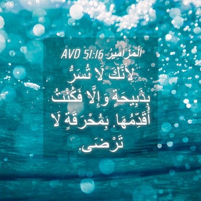 Picture 04 - اَلْمَزَامِيرُ 51:16 AVD - لِأَنَّكَ لَا تُسَرُّ - Bible Verse Picture