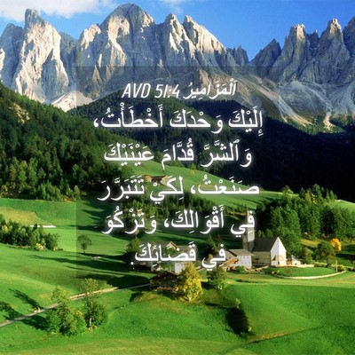 Picture 04 - اَلْمَزَامِيرُ 51:4 AVD - إِلَيْكَ وَحْدَكَ - Bible Verse Picture