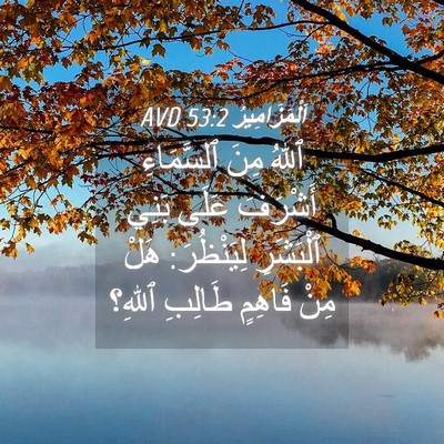 Picture 04 - اَلْمَزَامِيرُ 53:2 AVD - ٱللهُ مِنَ ٱلسَّمَاءِ - Bible Verse Picture
