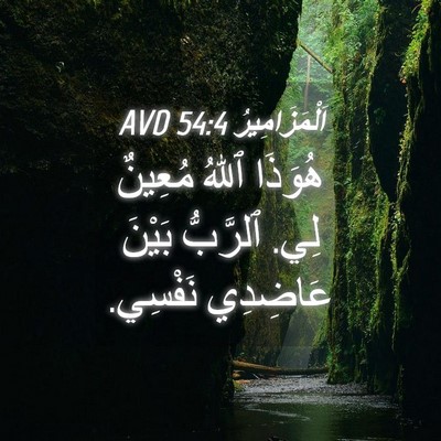 Picture 04 - اَلْمَزَامِيرُ 54:4 AVD - هُوَذَا ٱللهُ مُعِينٌ لِي. - Bible Verse Picture