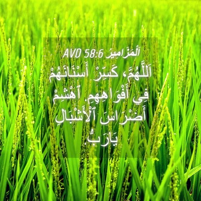 Picture 04 - اَلْمَزَامِيرُ 58:6 AVD - اَللَّهُمَّ، كَسِّرْ - Bible Verse Picture