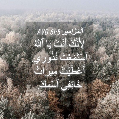 Picture 04 - اَلْمَزَامِيرُ 61:5 AVD - لِأَنَّكَ أَنْتَ يَا ٱللهُ - Bible Verse Picture