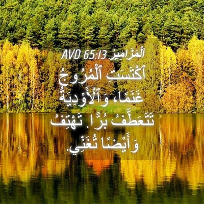 Picture 04 - اَلْمَزَامِيرُ 65:13 AVD - ٱكْتَسَتِ ٱلْمُرُوجُ - Bible Verse Picture