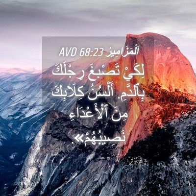 Picture 04 - اَلْمَزَامِيرُ 68:23 AVD - لِكَيْ تَصْبغَ رِجْلَكَ - Bible Verse Picture