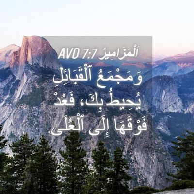 Picture 04 - اَلْمَزَامِيرُ 7:7 AVD - وَمَجْمَعُ ٱلْقَبَائِلِ - Bible Verse Picture