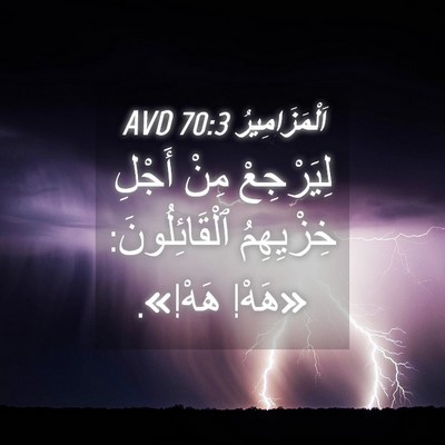 Picture 04 - اَلْمَزَامِيرُ 70:3 AVD - لِيَرْجِعْ مِنْ أَجْلِ - Bible Verse Picture