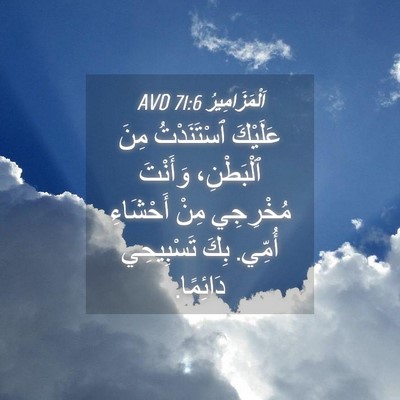 Picture 04 - اَلْمَزَامِيرُ 71:6 AVD - عَلَيْكَ ٱسْتَنَدْتُ مِنَ - Bible Verse Picture