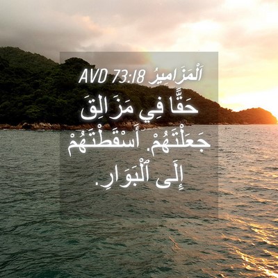Picture 04 - اَلْمَزَامِيرُ 73:18 AVD - حَقًّا فِي مَزَالِقَ - Bible Verse Picture