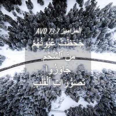 Picture 04 - اَلْمَزَامِيرُ 73:7 AVD - جَحَظَتْ عُيُونُهُمْ مِنَ - Bible Verse Picture