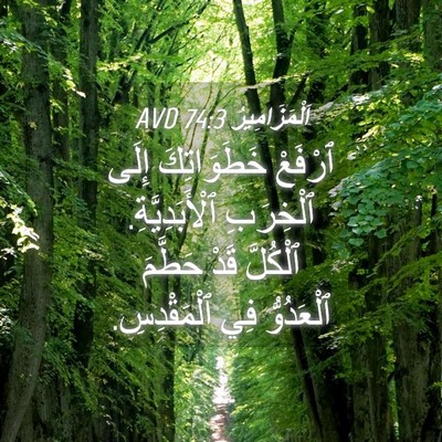 Picture 04 - اَلْمَزَامِيرُ 74:3 AVD - ٱرْفَعْ خَطَوَاتِكَ إِلَى - Bible Verse Picture
