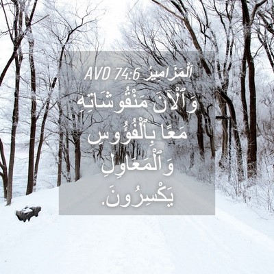 Picture 04 - اَلْمَزَامِيرُ 74:6 AVD - وَٱلْآنَ مَنْقُوشَاتِهِ - Bible Verse Picture