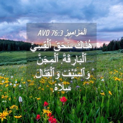 Picture 04 - اَلْمَزَامِيرُ 76:3 AVD - هُنَاكَ سَحَقَ ٱلْقِسِيَّ - Bible Verse Picture