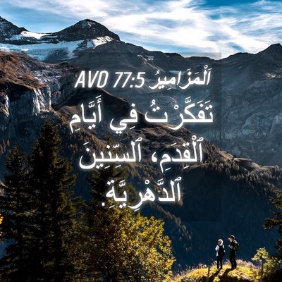 Picture 04 - اَلْمَزَامِيرُ 77:5 AVD - تَفَكَّرْتُ فِي أَيَّامِ - Bible Verse Picture