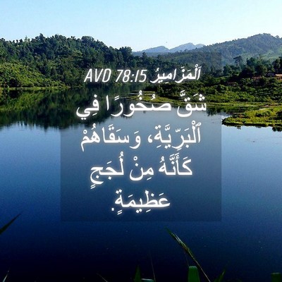 Picture 04 - اَلْمَزَامِيرُ 78:15 AVD - شَقَّ صُخُورًا فِي - Bible Verse Picture